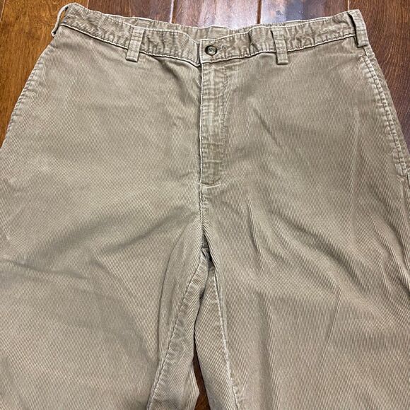 L.L. Bean Casual Straight Leg Corduroy Tan Brown Pants Cotton Men's Size 36 x 30 - Picture 2 of 8